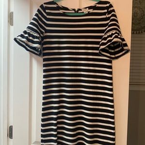 J. Crew Factory black and white striped knit dress